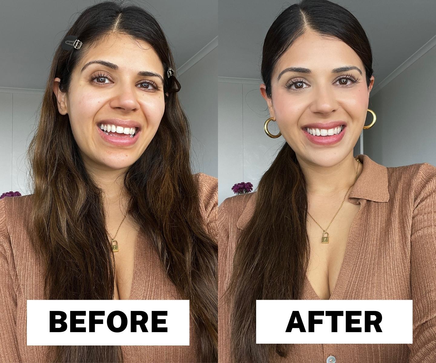 Clean Girl Makeup Before and After