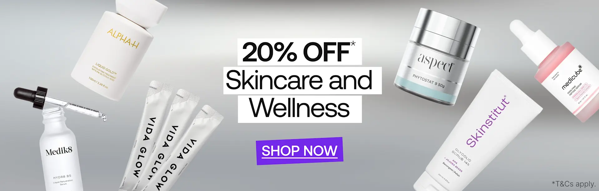 AUS Homepage Banner - Image 1 - 20% Off Skincare & Wellness