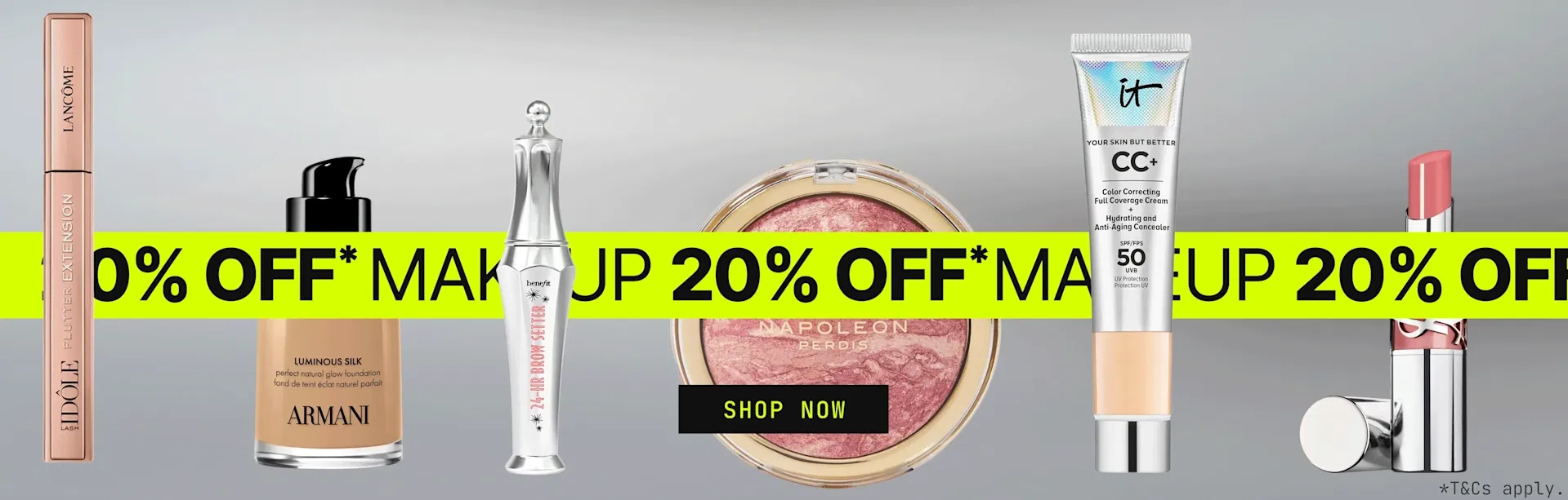 AUS Homepage Banner - Image 1 - 20% Off Selected Makeup