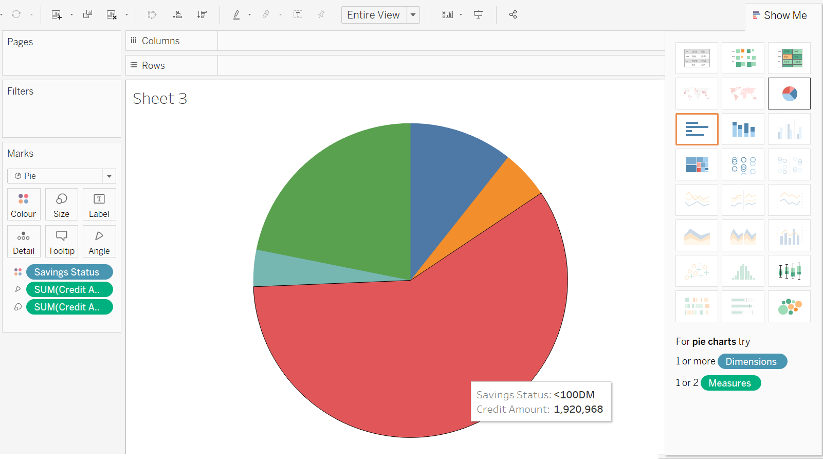 Круговая диаграмма power bi