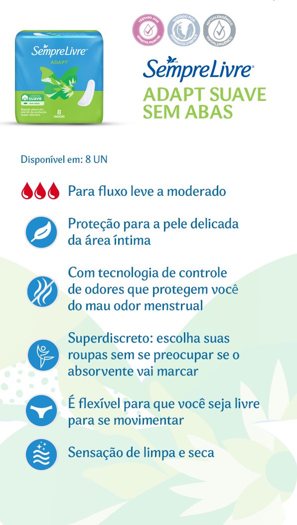 SEMPRE LIVRE® ADAPT® SUAVE SEM ABAS - Image 1 - semprelivre.com.br - pt-BR