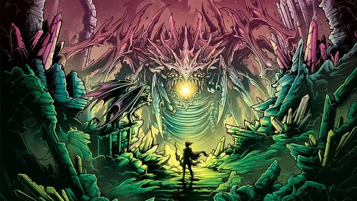 Vivien facing monster
