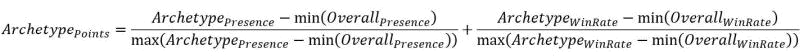 Previous equation for the sum of the normalized metrics