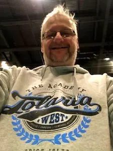 Mark Pinder in His MagicFest London Hoodie