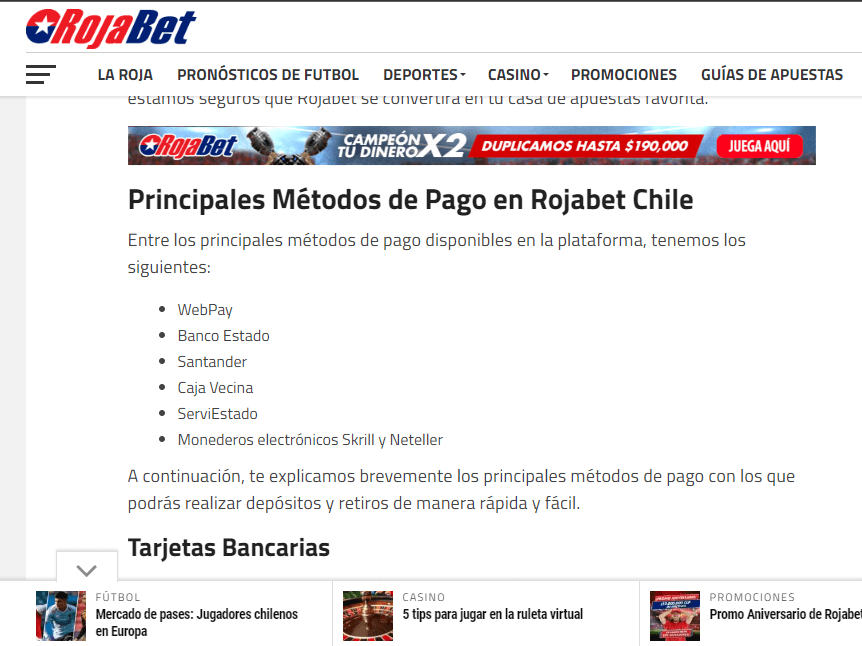 Rojabet Chile Métodos de pago.png