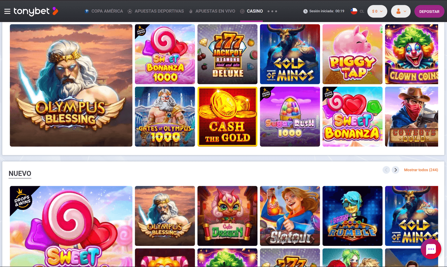 Tonybet Casino Catálogo de Juegos