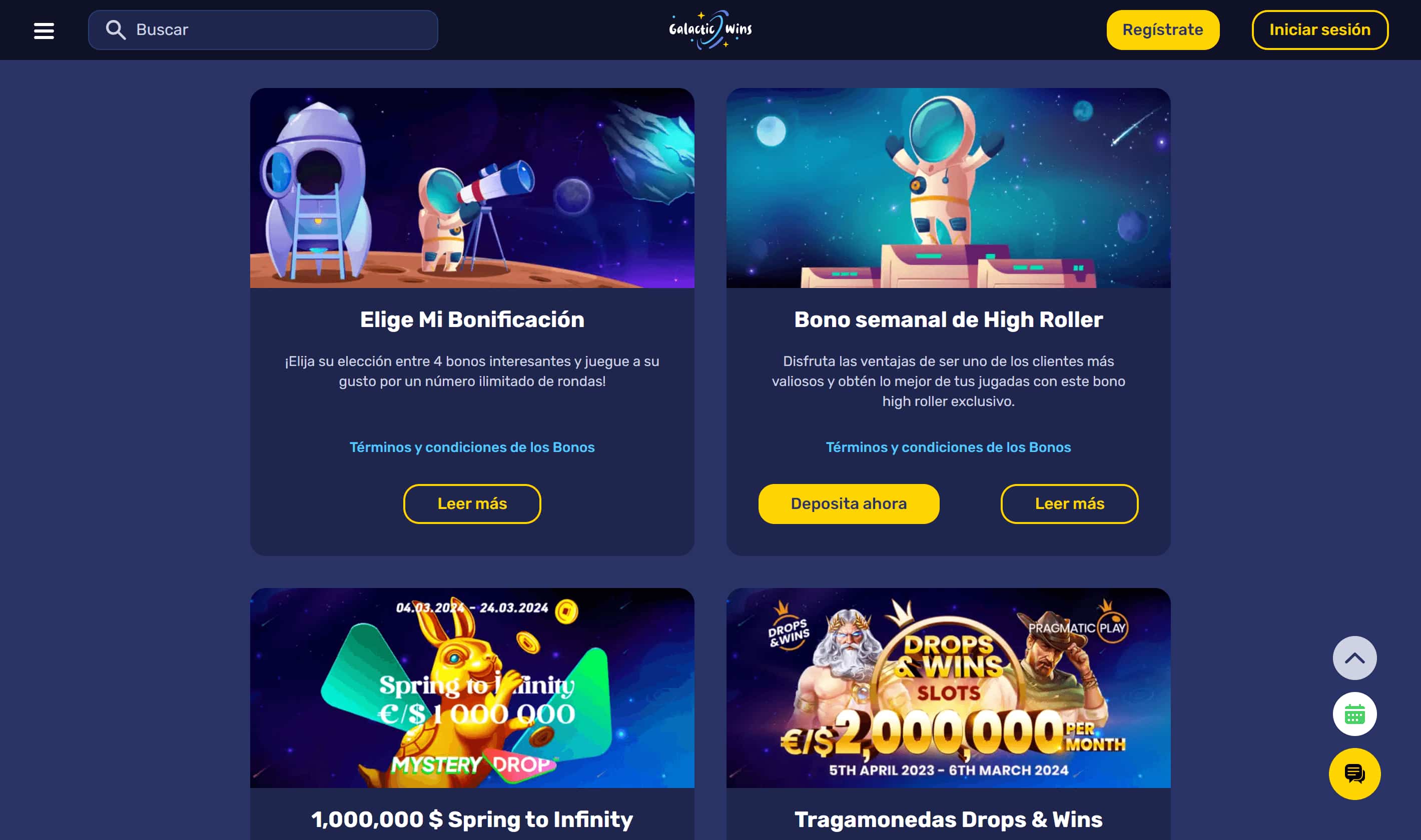 Galactic Wins Casino promociones y bonos