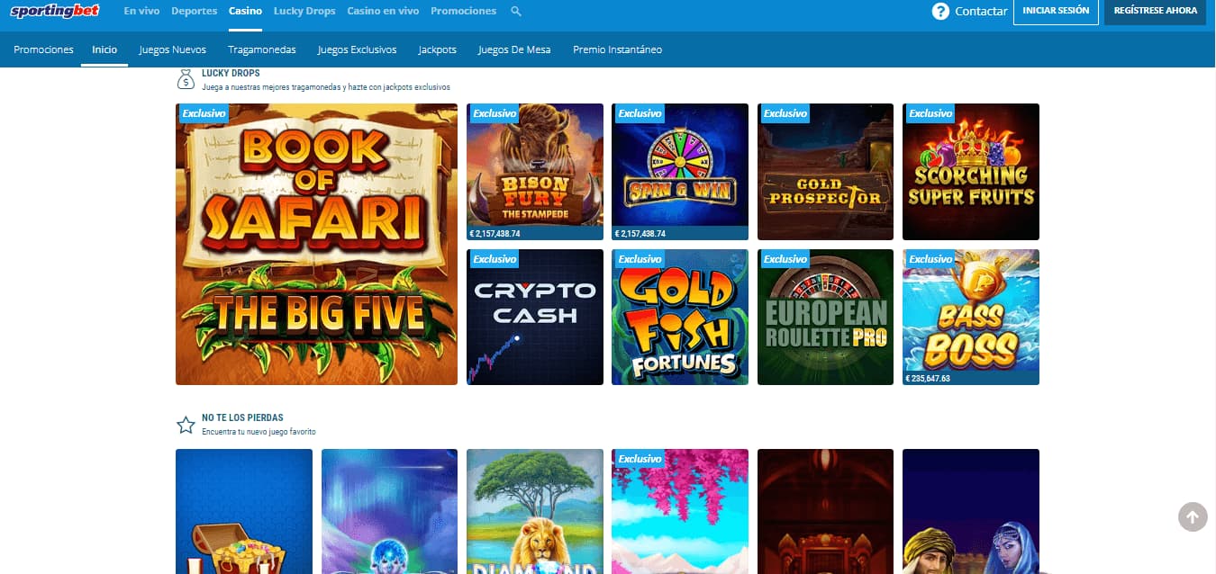 Sportingbet Catálogo de juegos