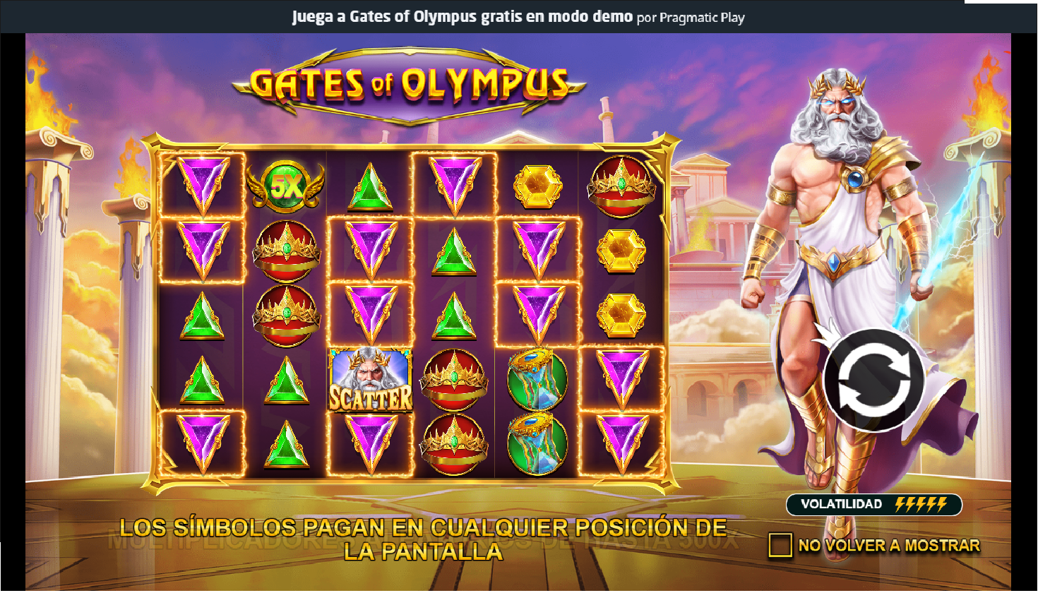 Tragamonedas Gates of Olympus 