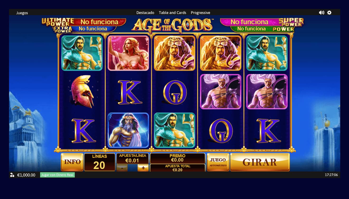 Age of the Gods tragamonedas juego