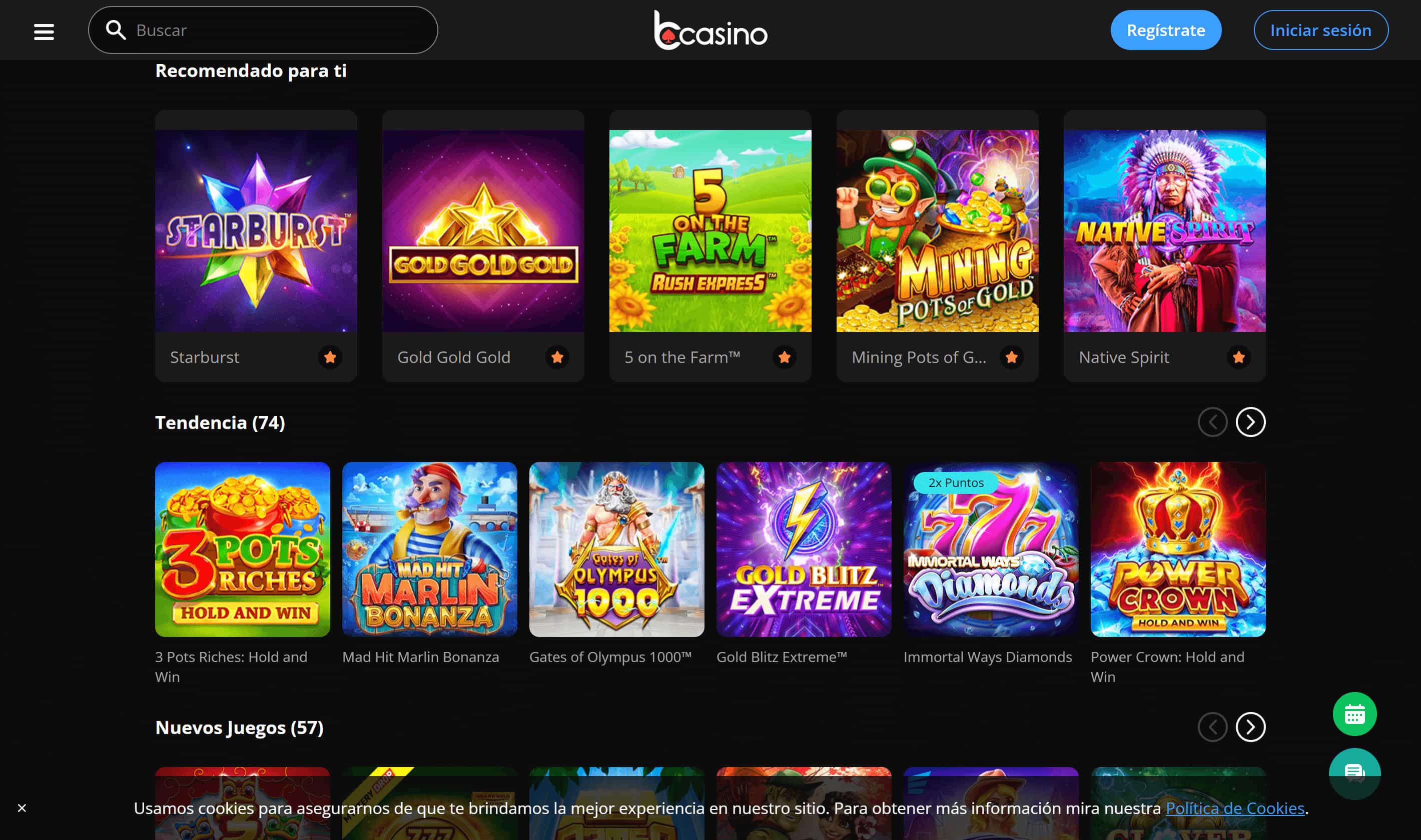bcasino catálogo de juegos