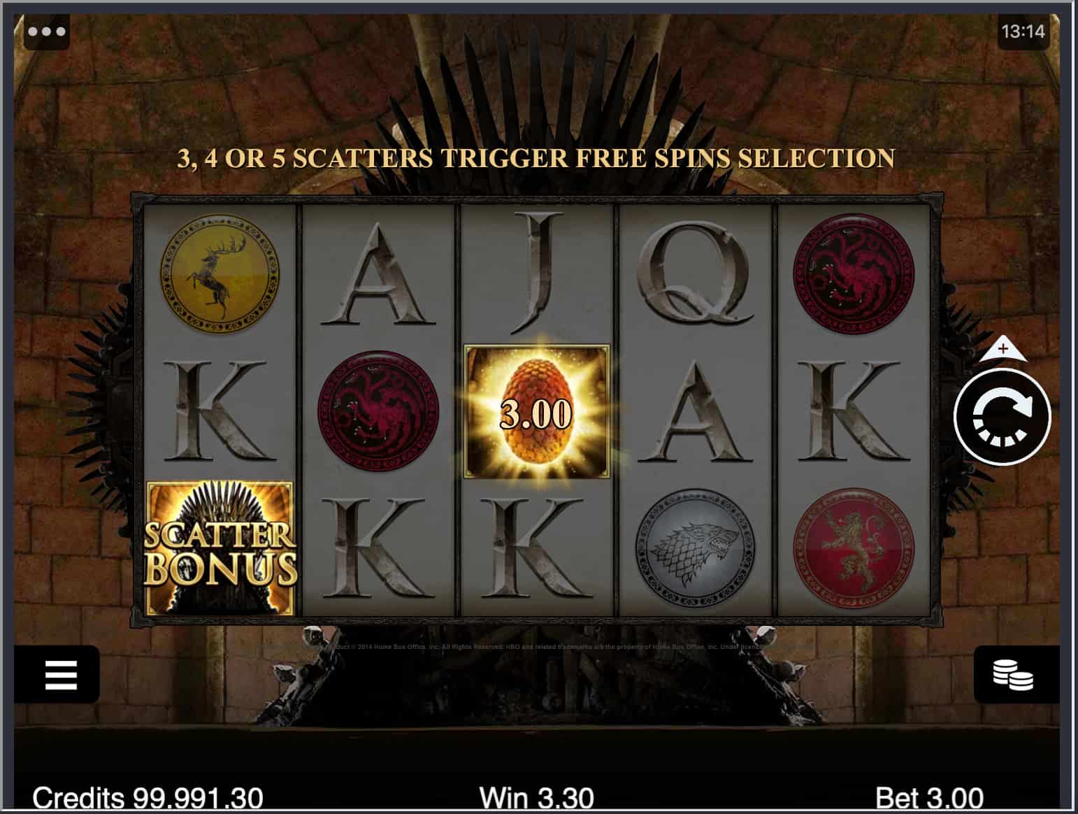 Bonificaciones de tragamonedas Game of Thrones