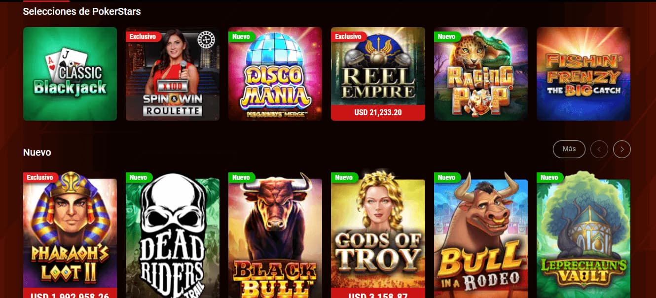 Pokerstars Catálogo de juegos