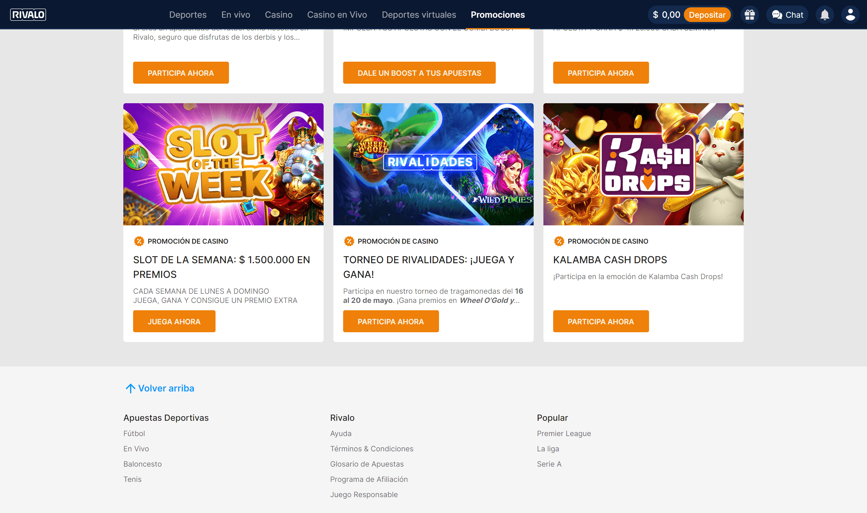 Rivalo Casino Bonos y Promociones.png