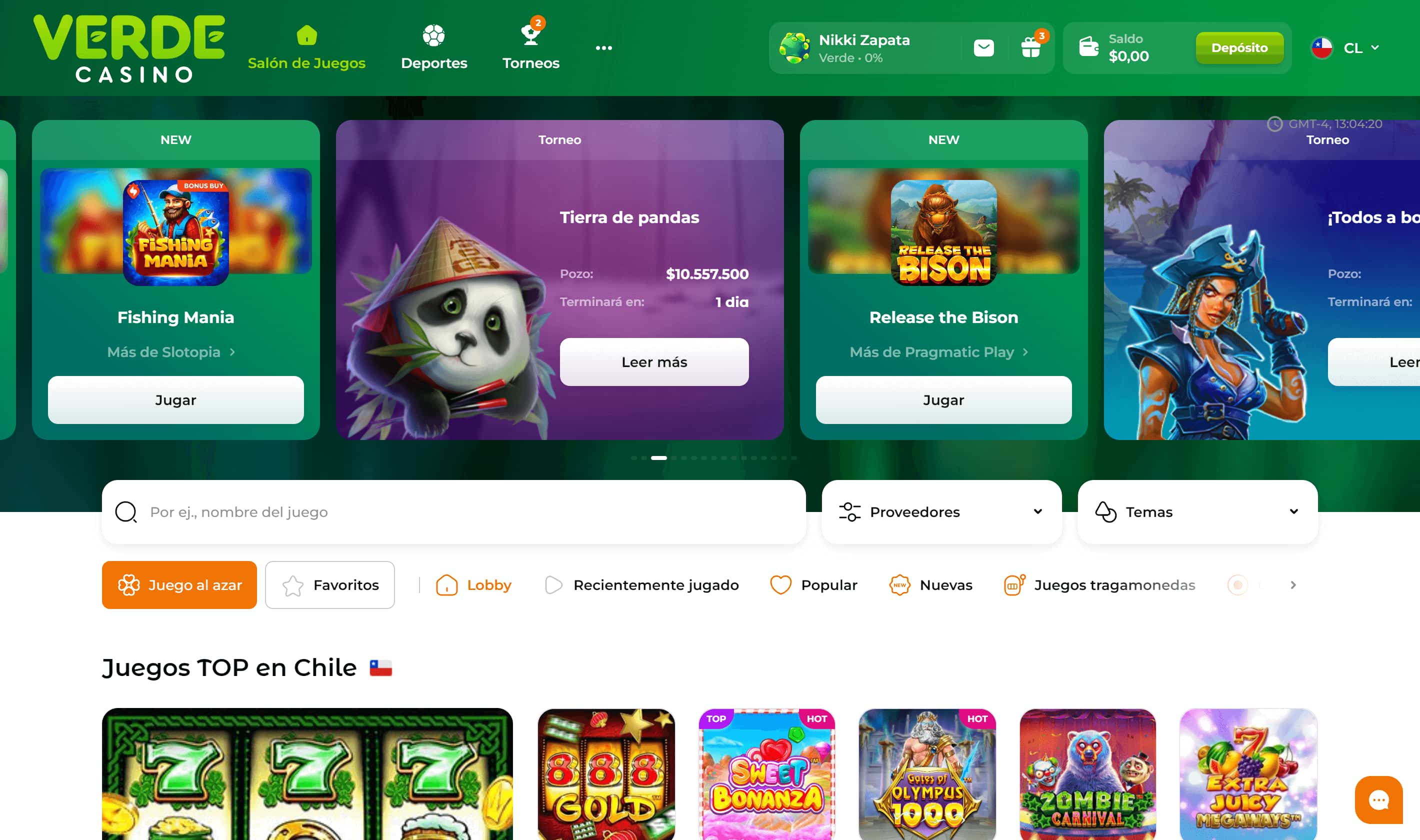 Verde Casino Homepage Chile