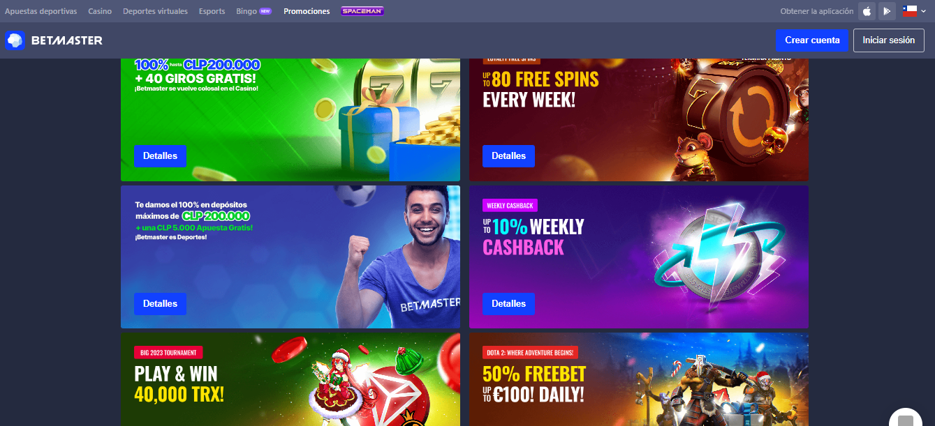 Promociones de Betmaster Casino