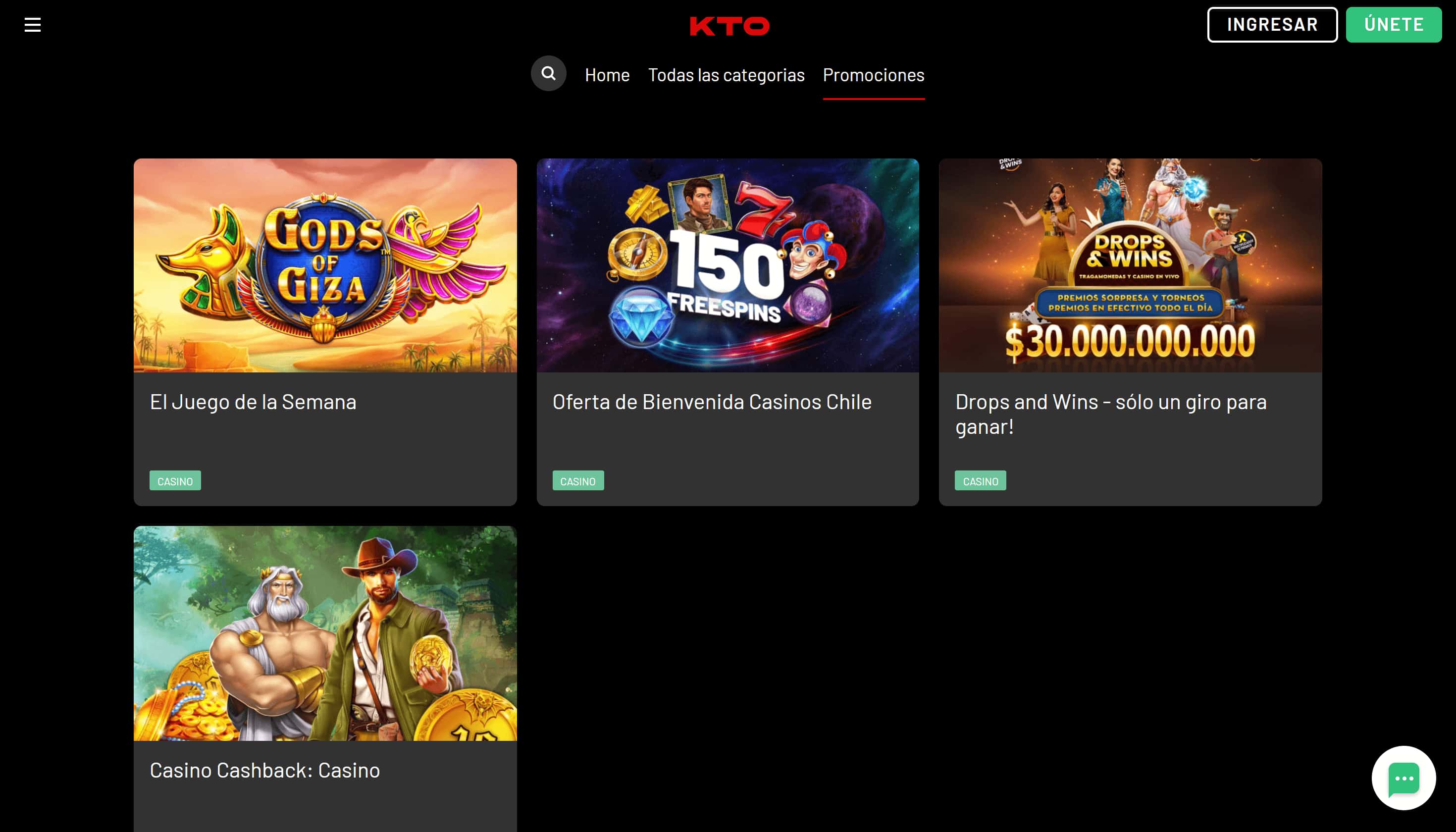 KTO Casino Bonos y promociones