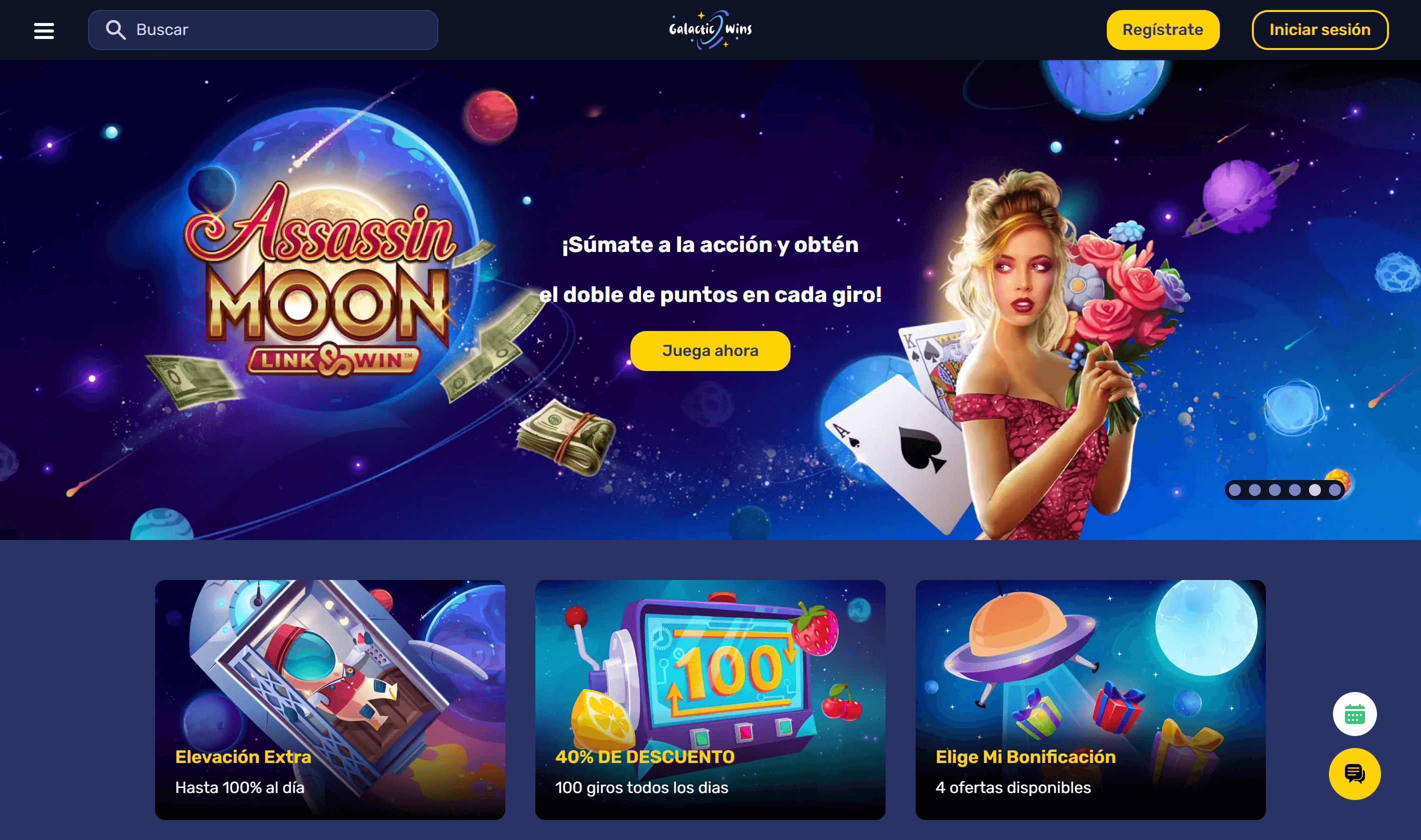 Galactic Wins Casino Catálogo de juegos 