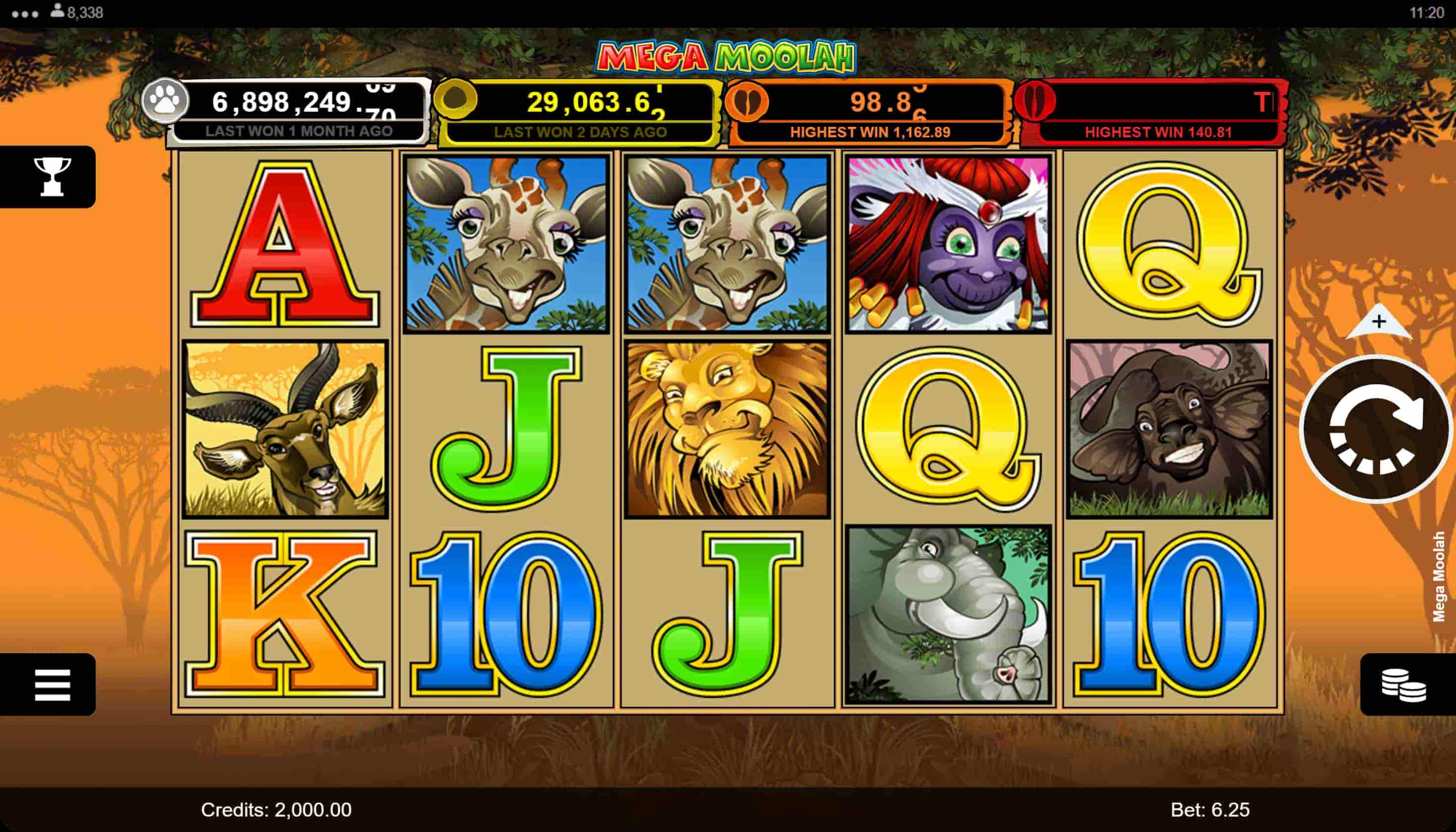 Mega Moolah inicio