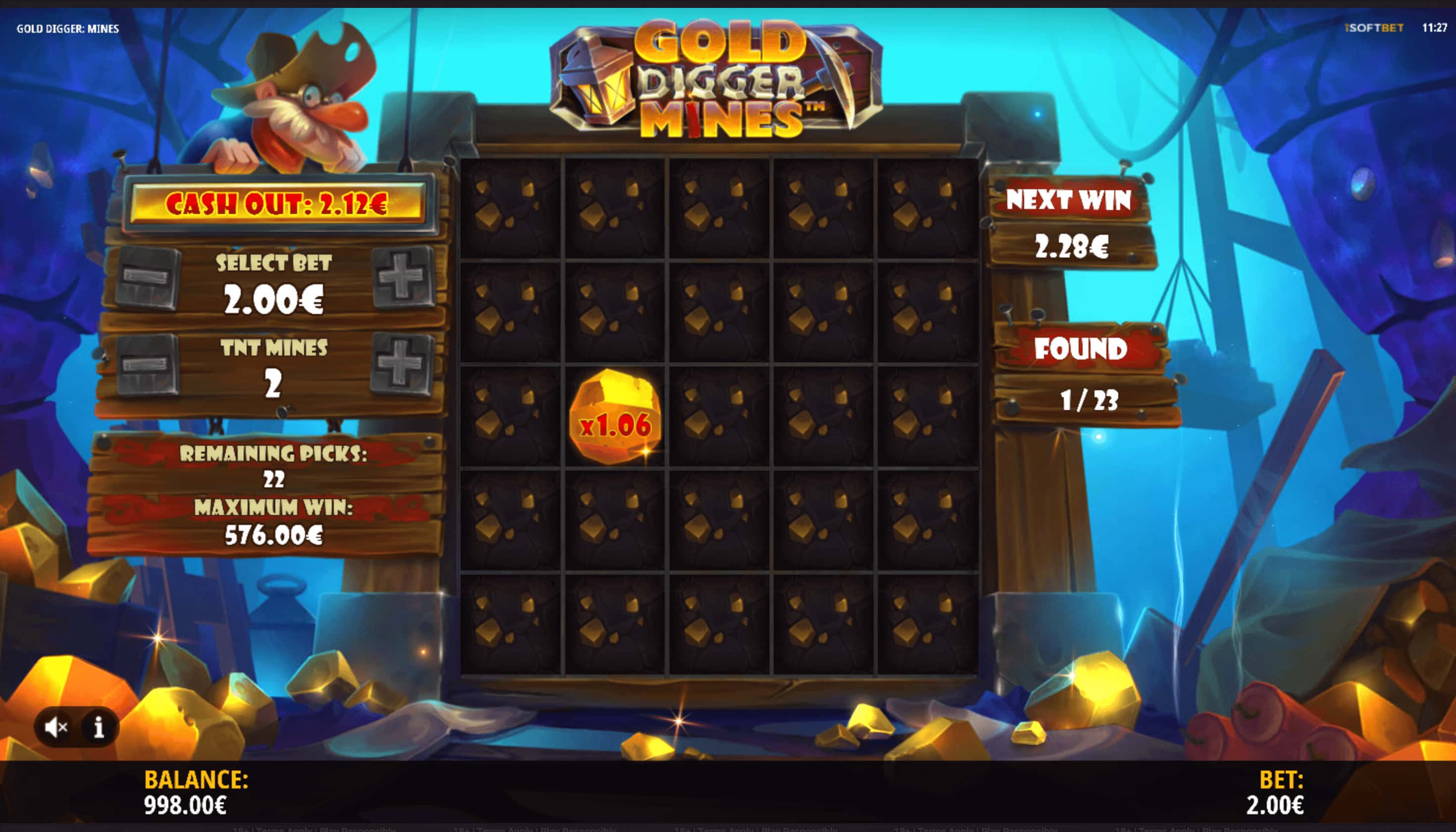 Gold Digger Mines Tabla de pagos