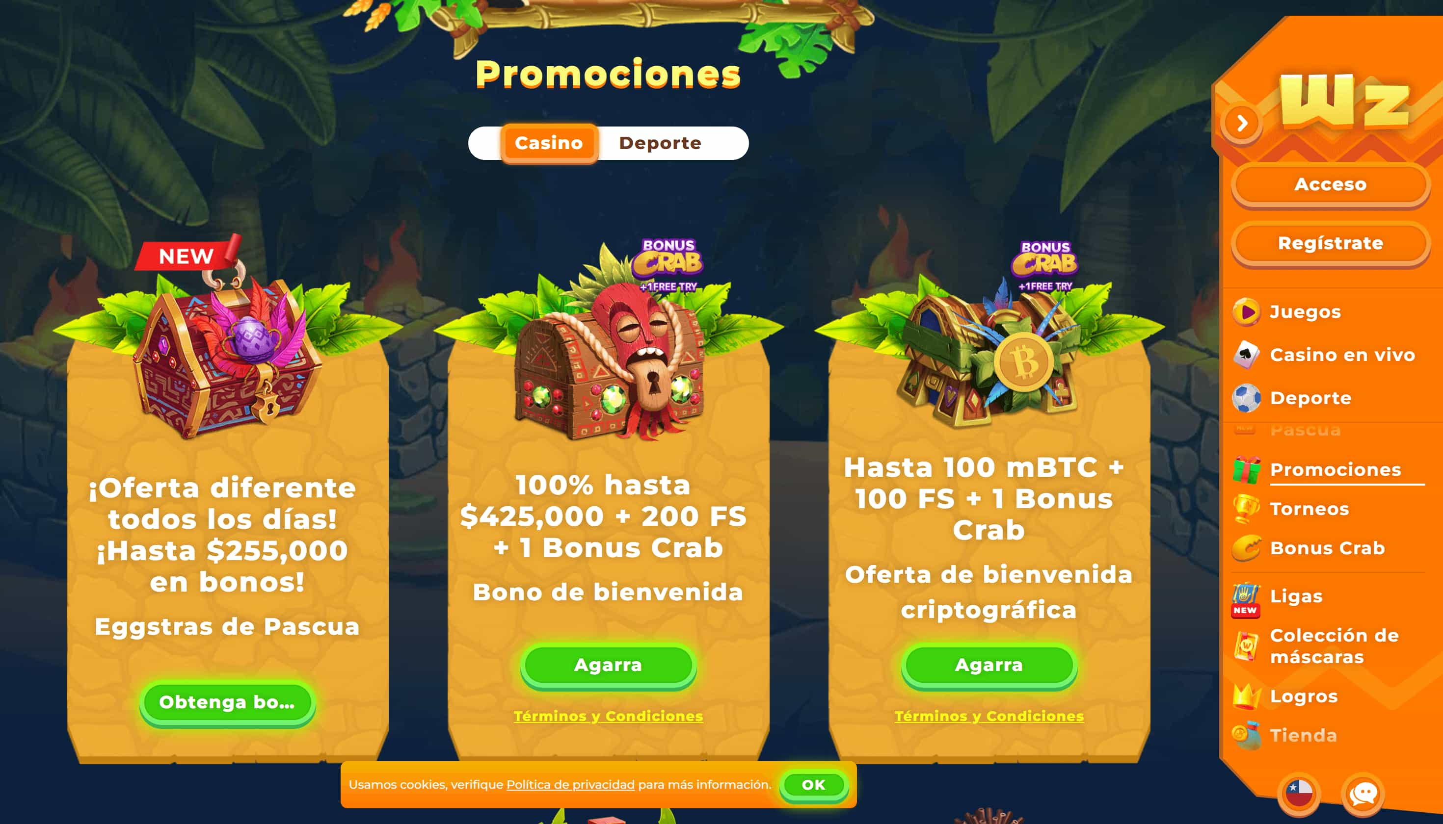 Wazamba Bonos y promociones