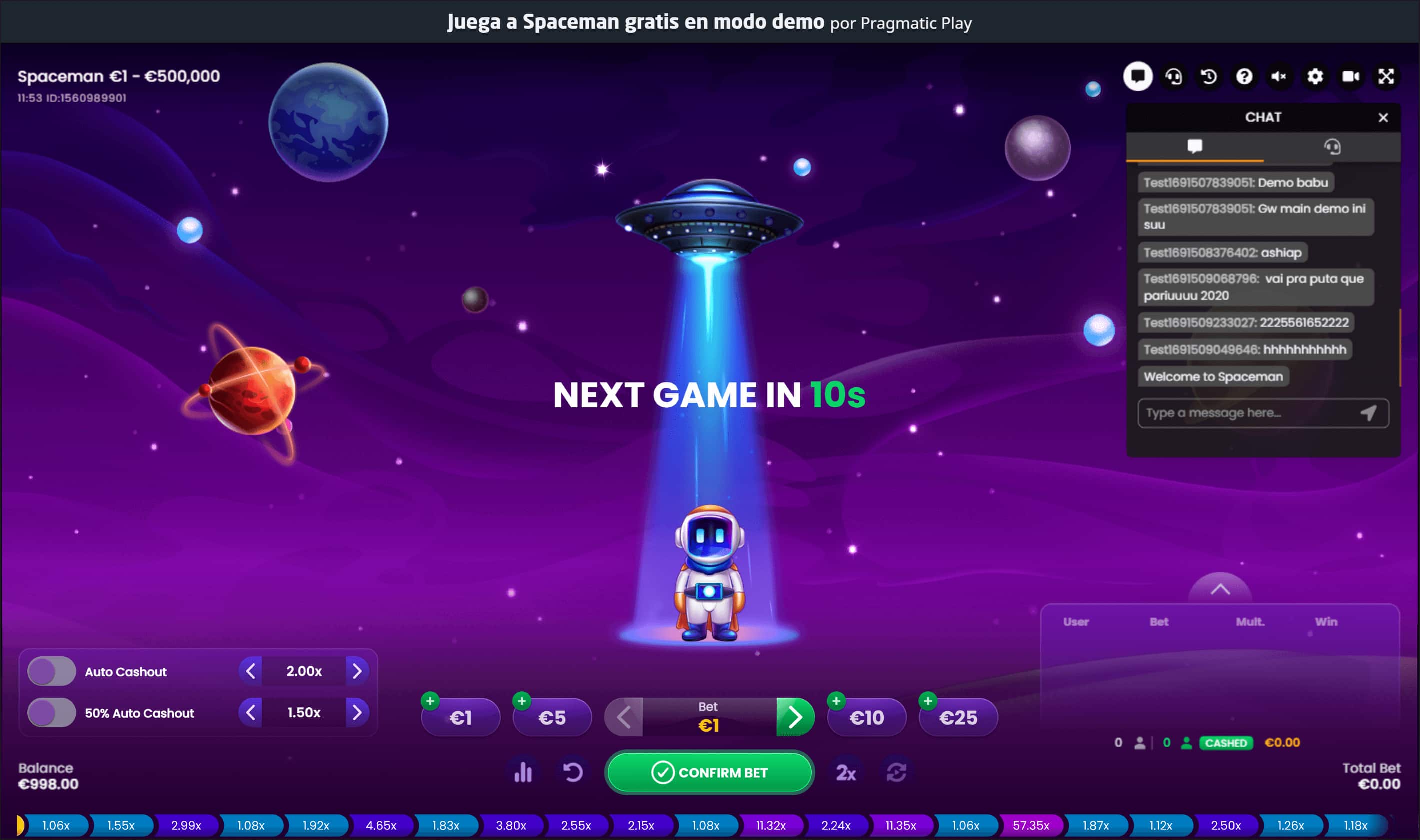 Tragamonedas Spaceman Inicio
