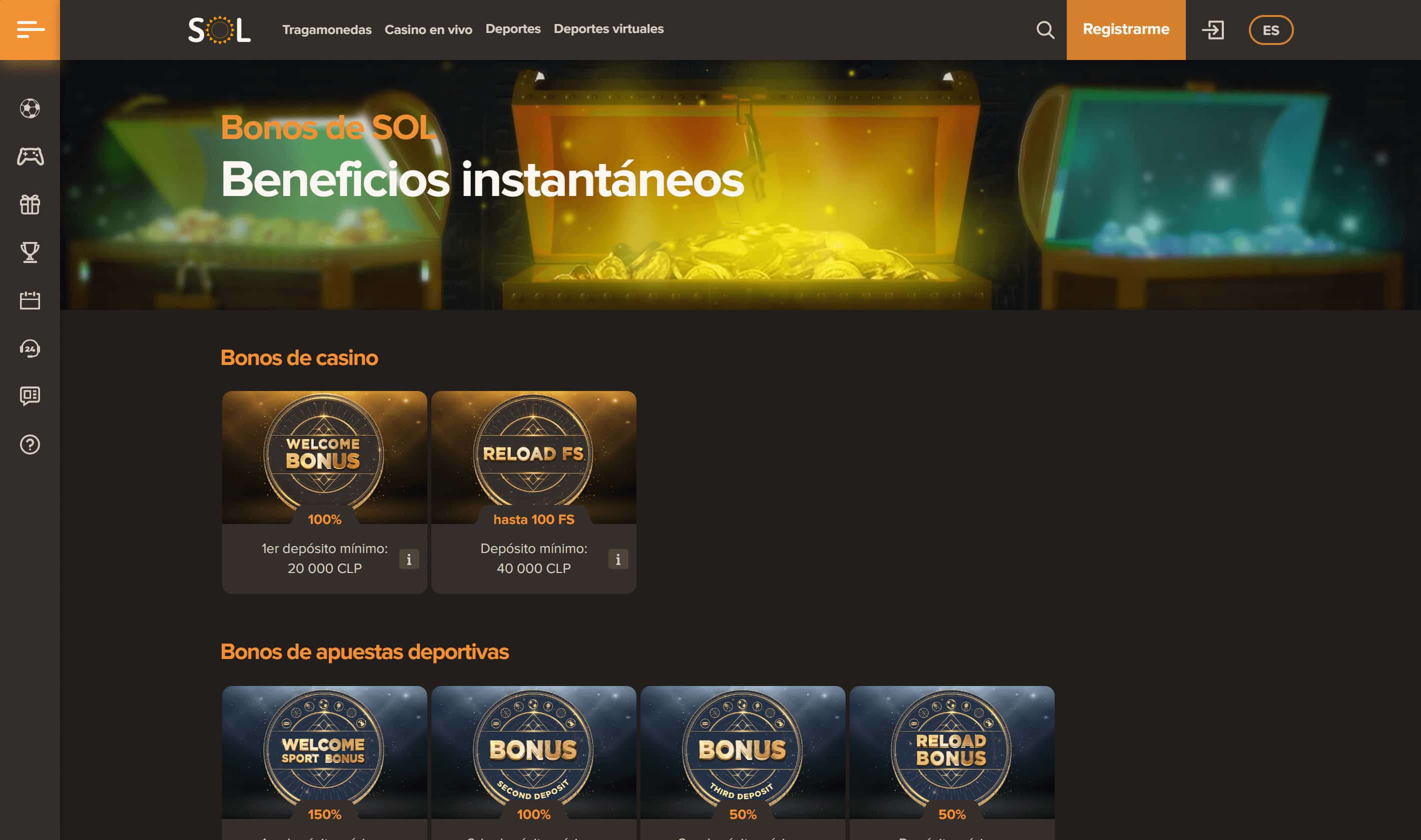 Sol Casino Chile bonos y promociones 