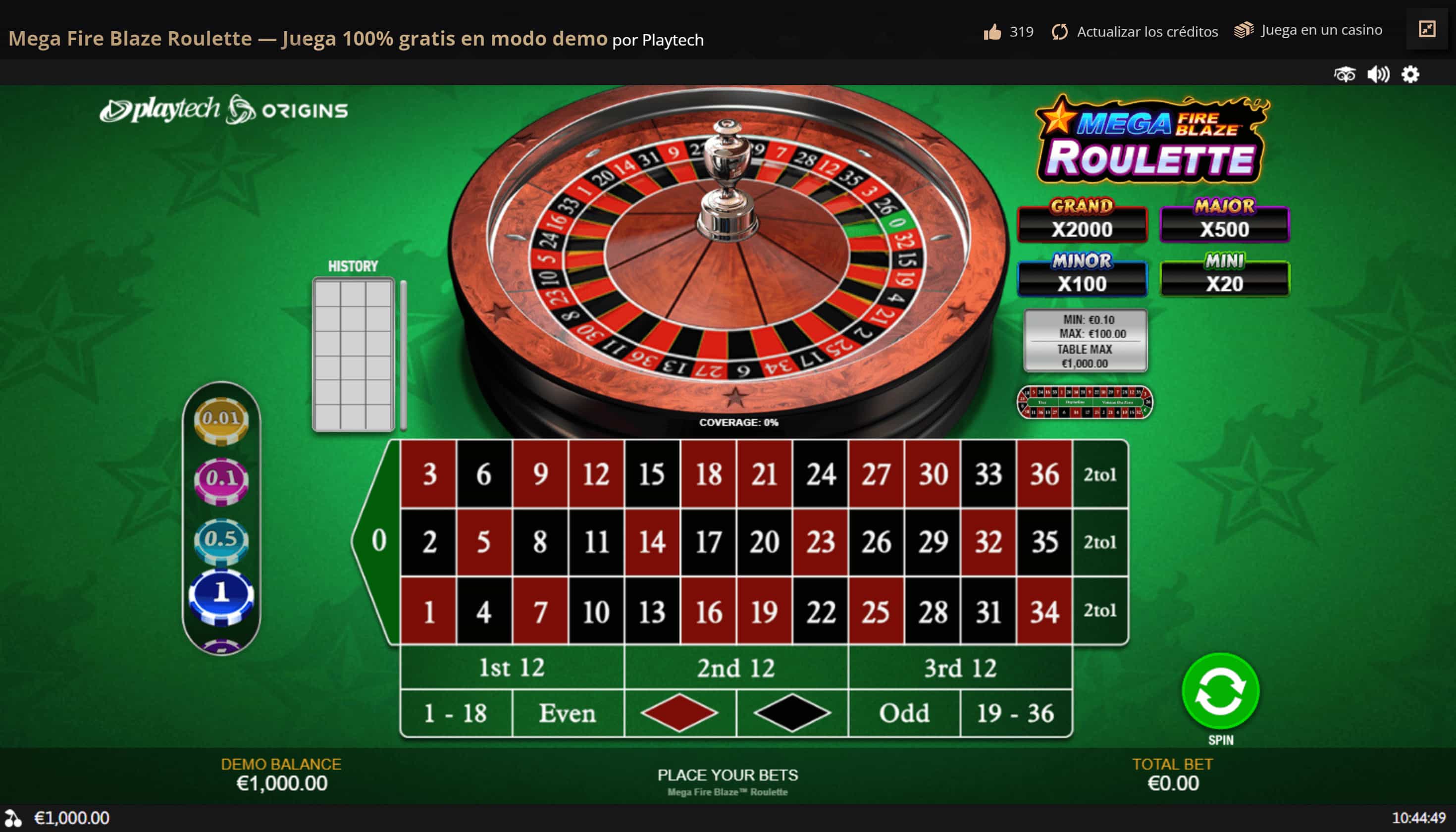 Mega Fire Blaze Roulette Juego