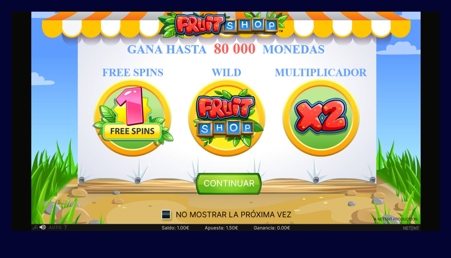 Reseña Fruit Shop (Netent) - tragamonedas inicio