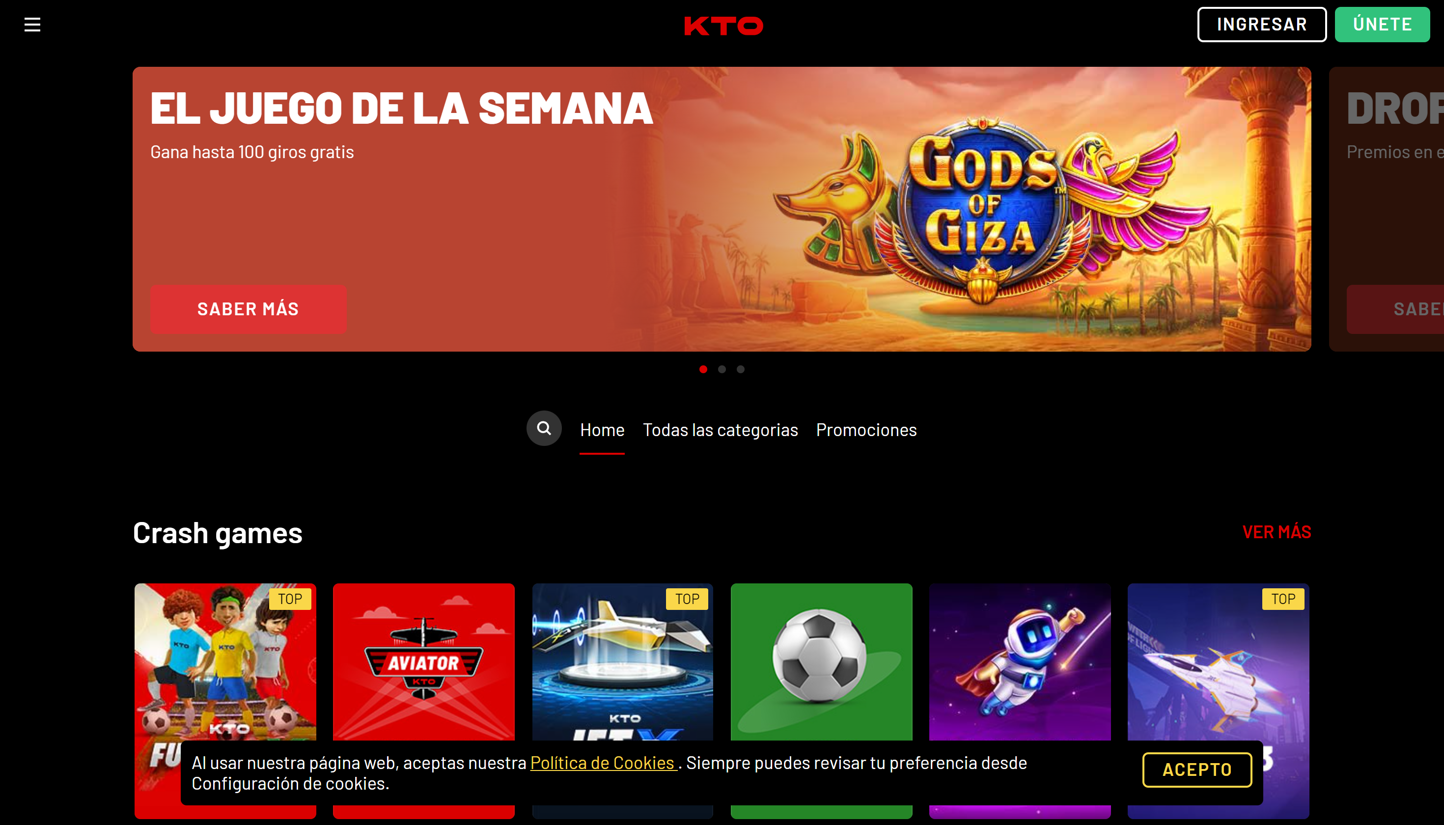 Página de inicio KTO Casino