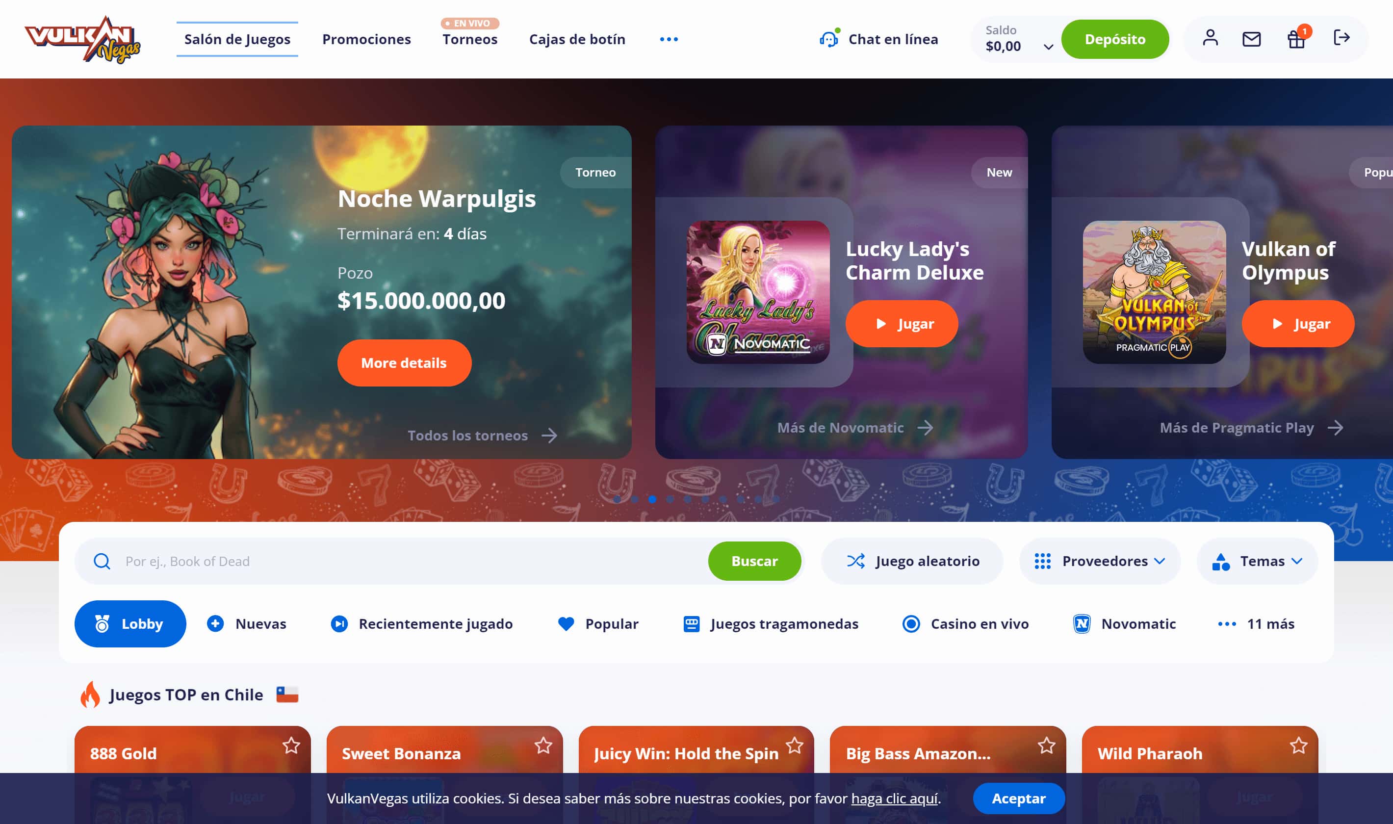 Vulkan Vegas Homepage