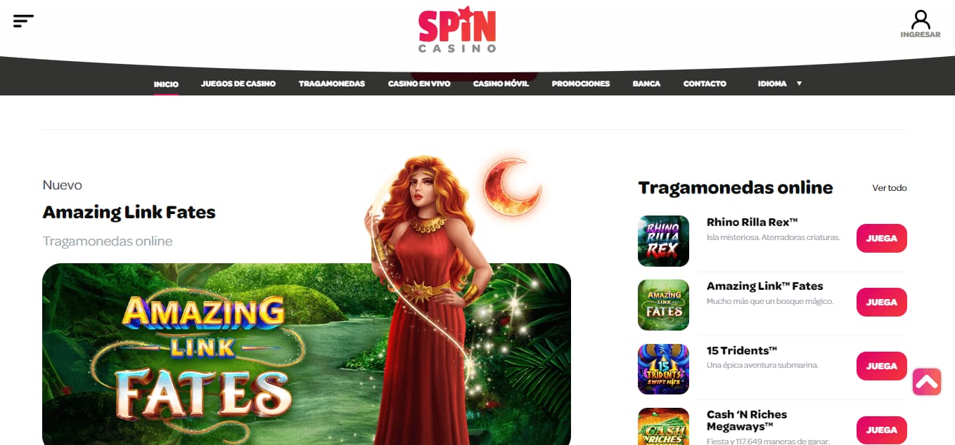 Spin Casino Catálogo de juegos