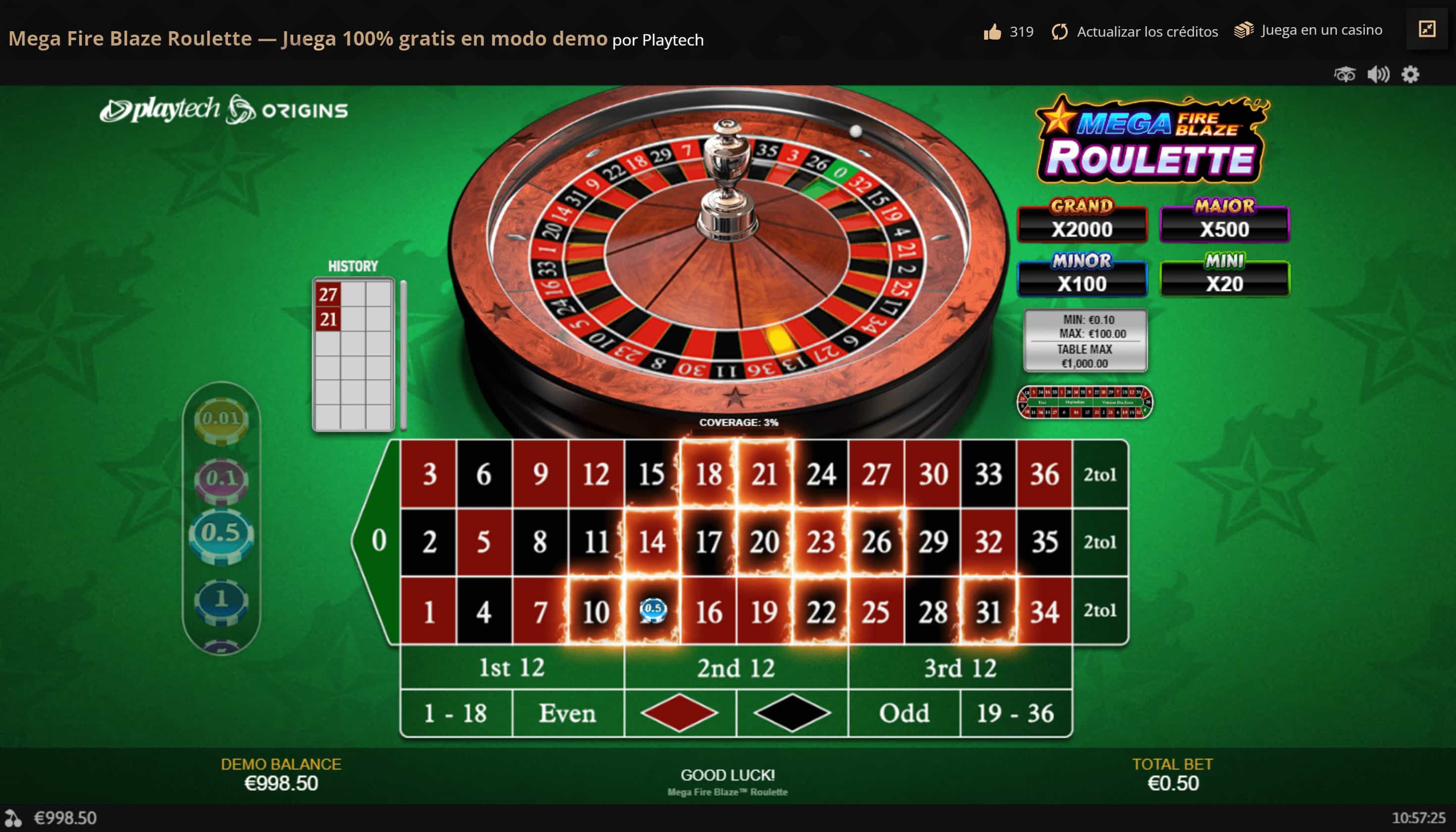 Mega Fire Blaze Roulette Bonos