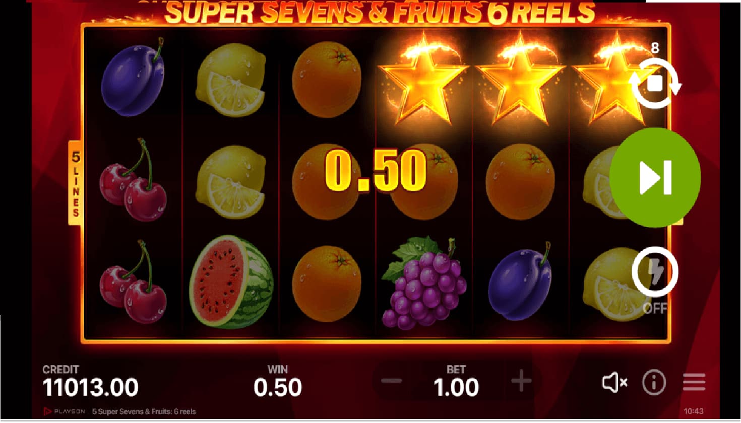 Super Sevens and Fruits bonificaciones