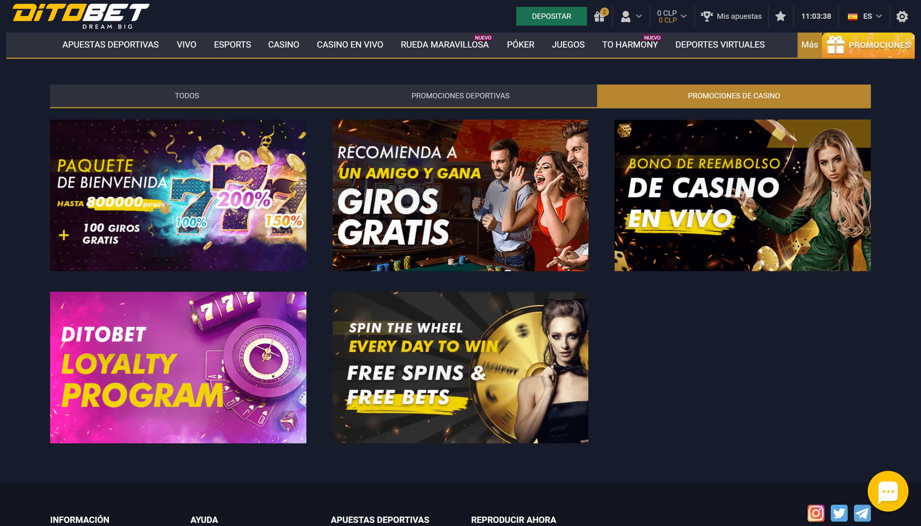 Ditobet Bonos y promociones