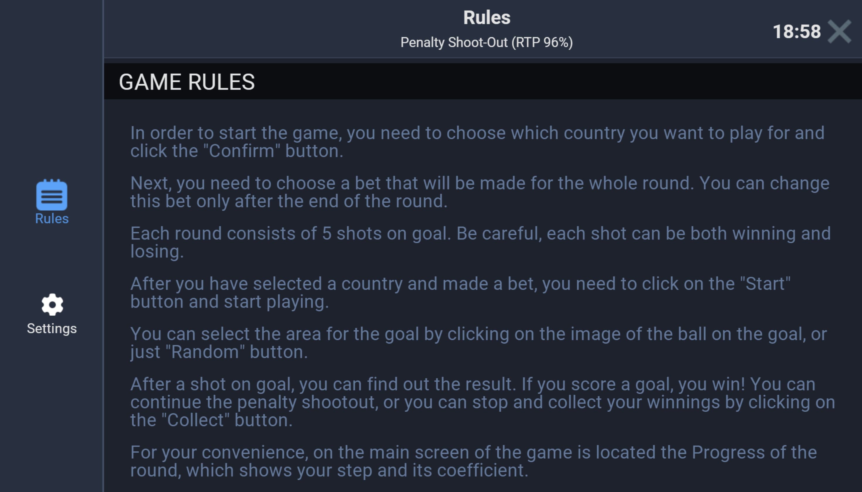 Reglas Penalty Shoot Out