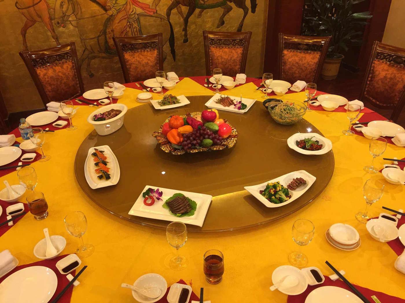 Chinese dining table with lazy susan