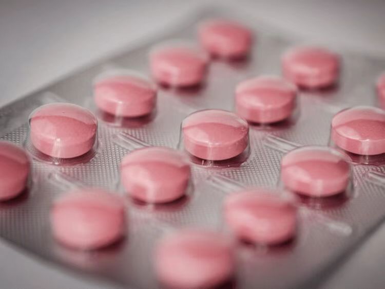Pink medication pills
