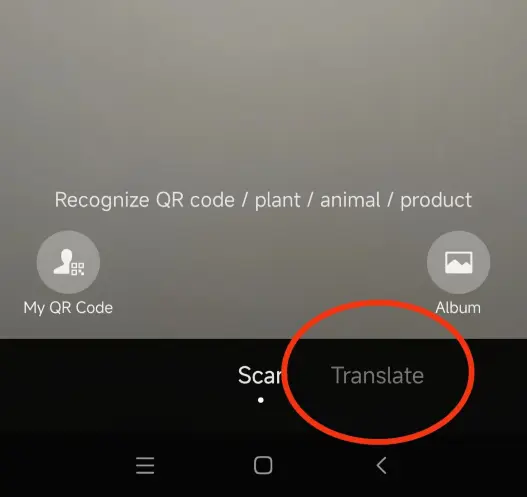 wechat scan to translate feature