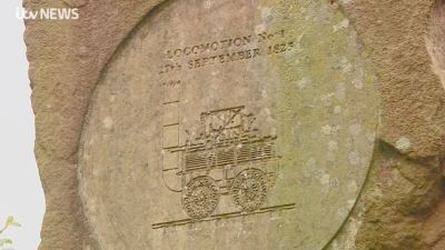 27.09.23 Loco No.1 commemorative stone Credit: ITV