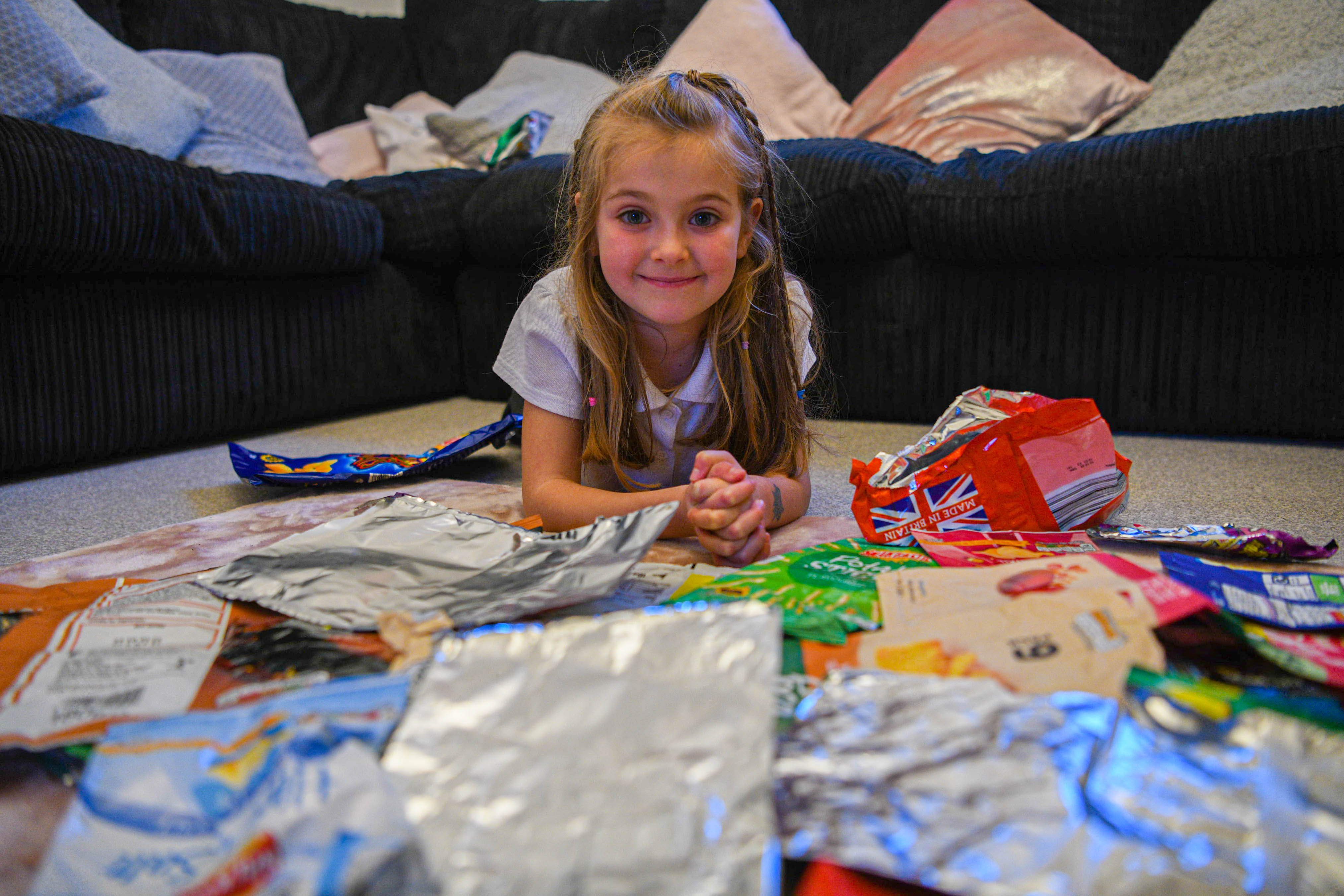 Meet the young girl from Cornwall who turns crisp packets into blankets