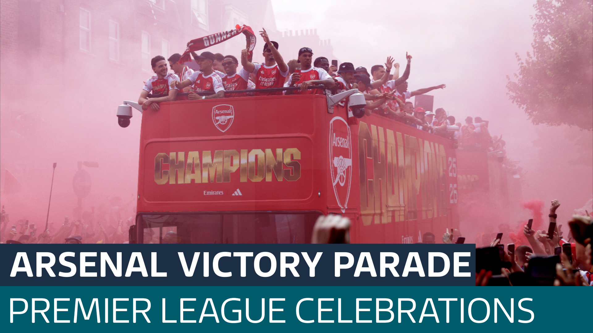 Premier League champions Arsenal parade through the streets of north
