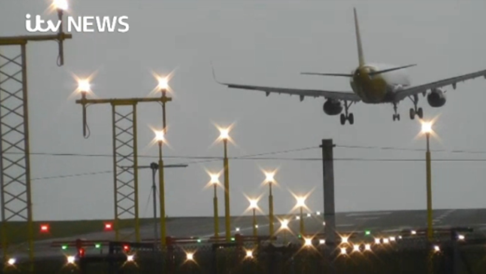 Plane Aborts Landing Last Minute Due To Extreme Weather | ITV News Granada