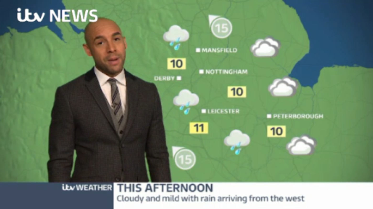East Midlands Weather: Cloudy and mild with rain | ITV News Central