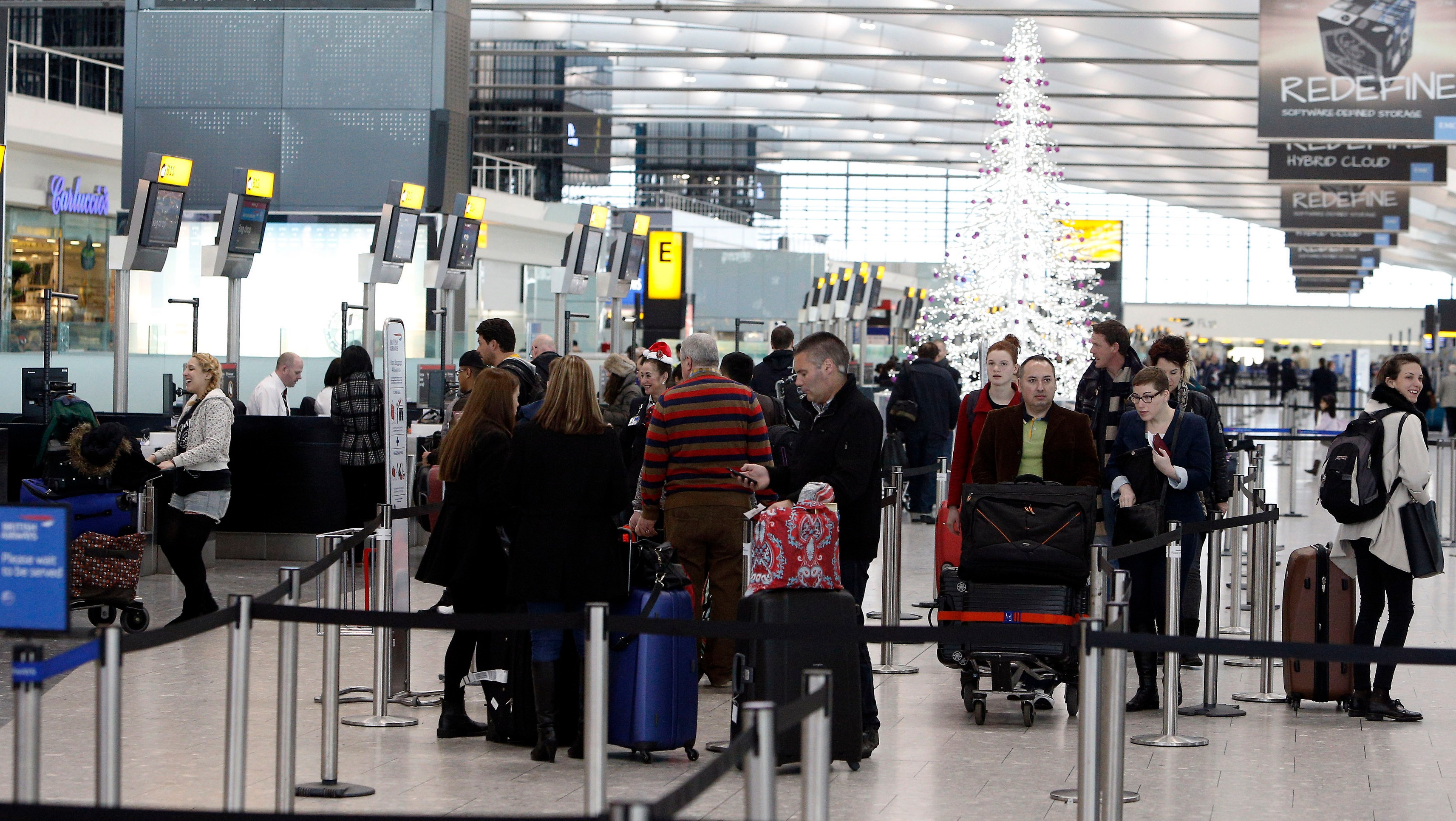 Man stabs himself in head at Heathrow Airport in front of horrified ...