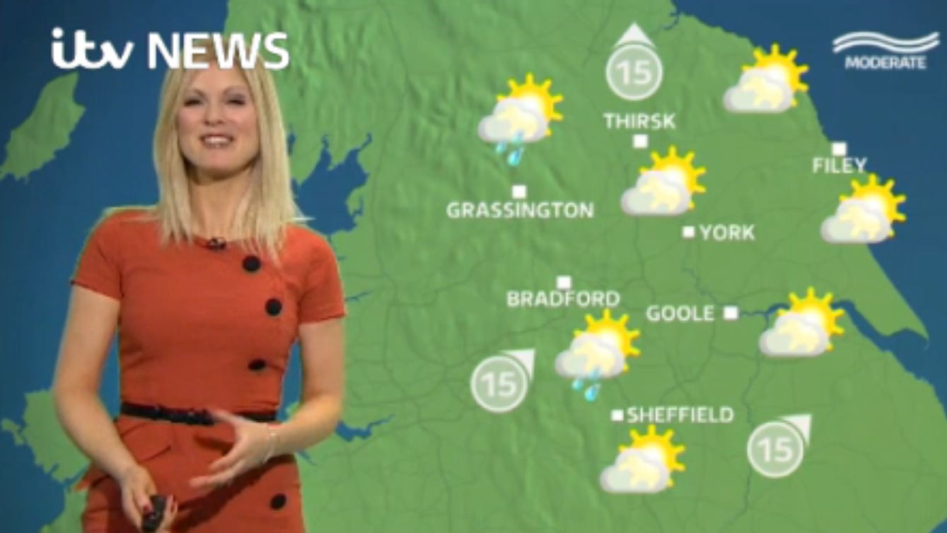 Morning weather forecast with Jo Blythe ITV News Calendar