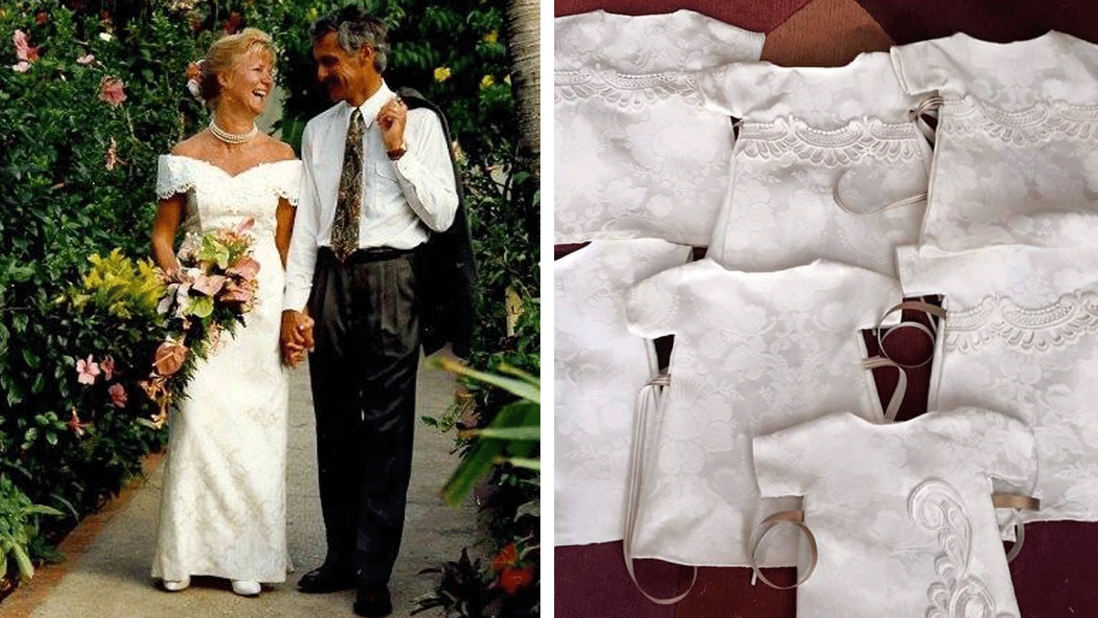 Woman 'overwhelmed' by response after wedding dress turned into burial  outfits for stillborn babies