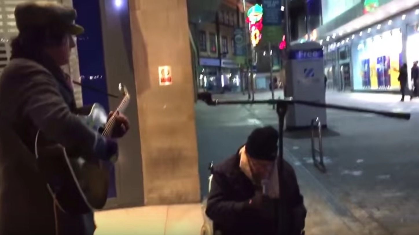 Homeless man joins busker for incredible impromptu performance | ITV News  Calendar