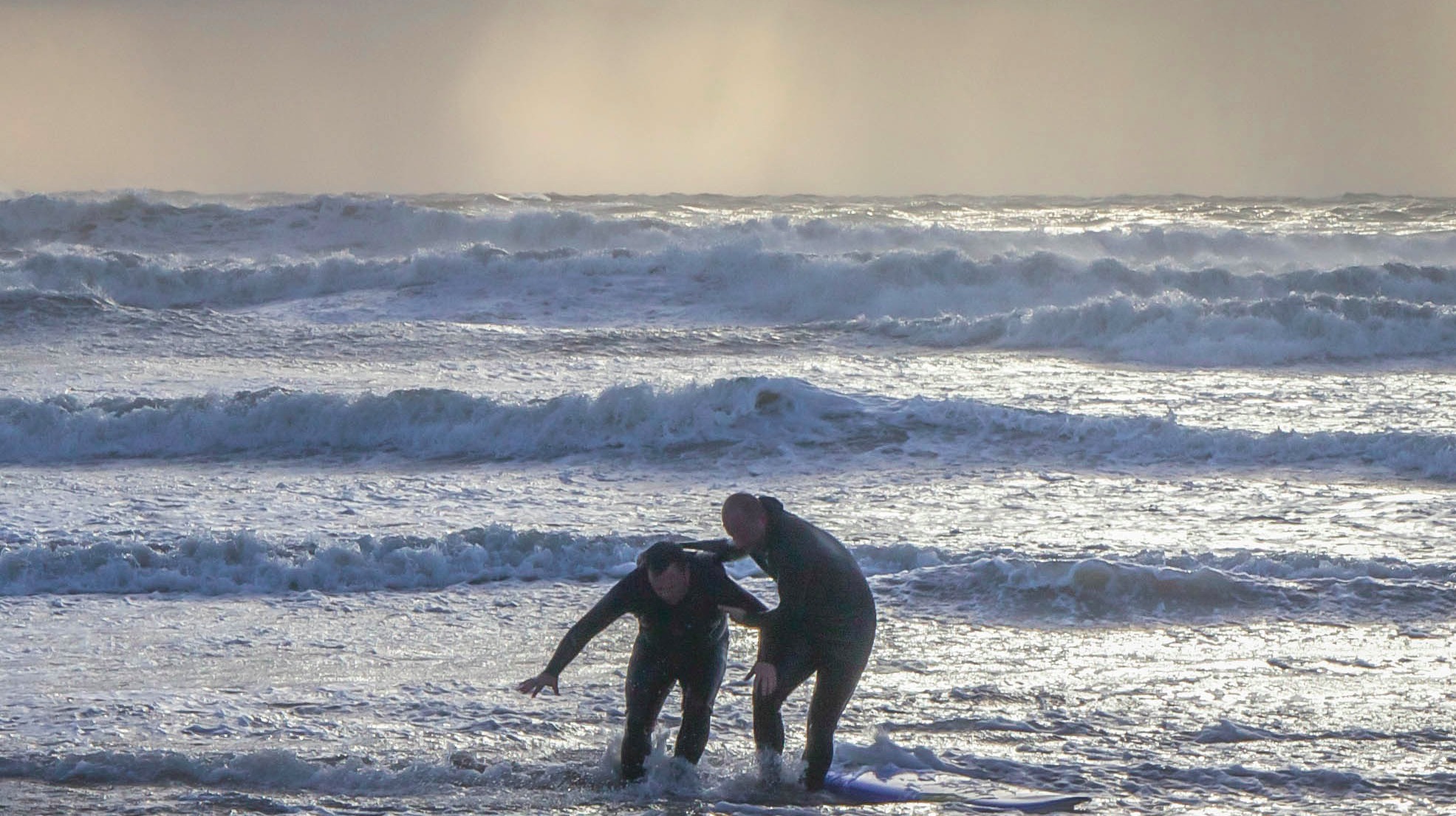 Kayaker saved by surfer after getting into trouble at sea ITV News Wales