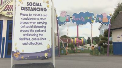 Theme parks have introduced social distancing measures so they can reopen